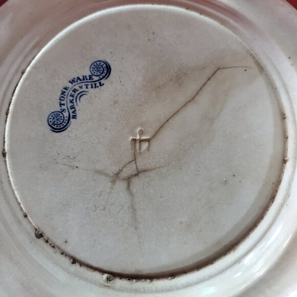 175 years old - Barker & Till Blue Willow Dinner Plate - 1850 - Pre Civil War - Picture 4 of 7